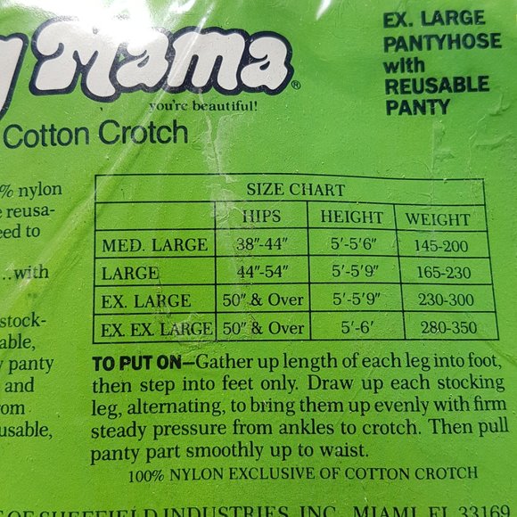 Vintage 1980s Big Mama Beige Stockings XL New NOS - Picture 8 of 8